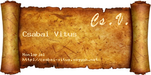 Csabai Vitus névjegykártya